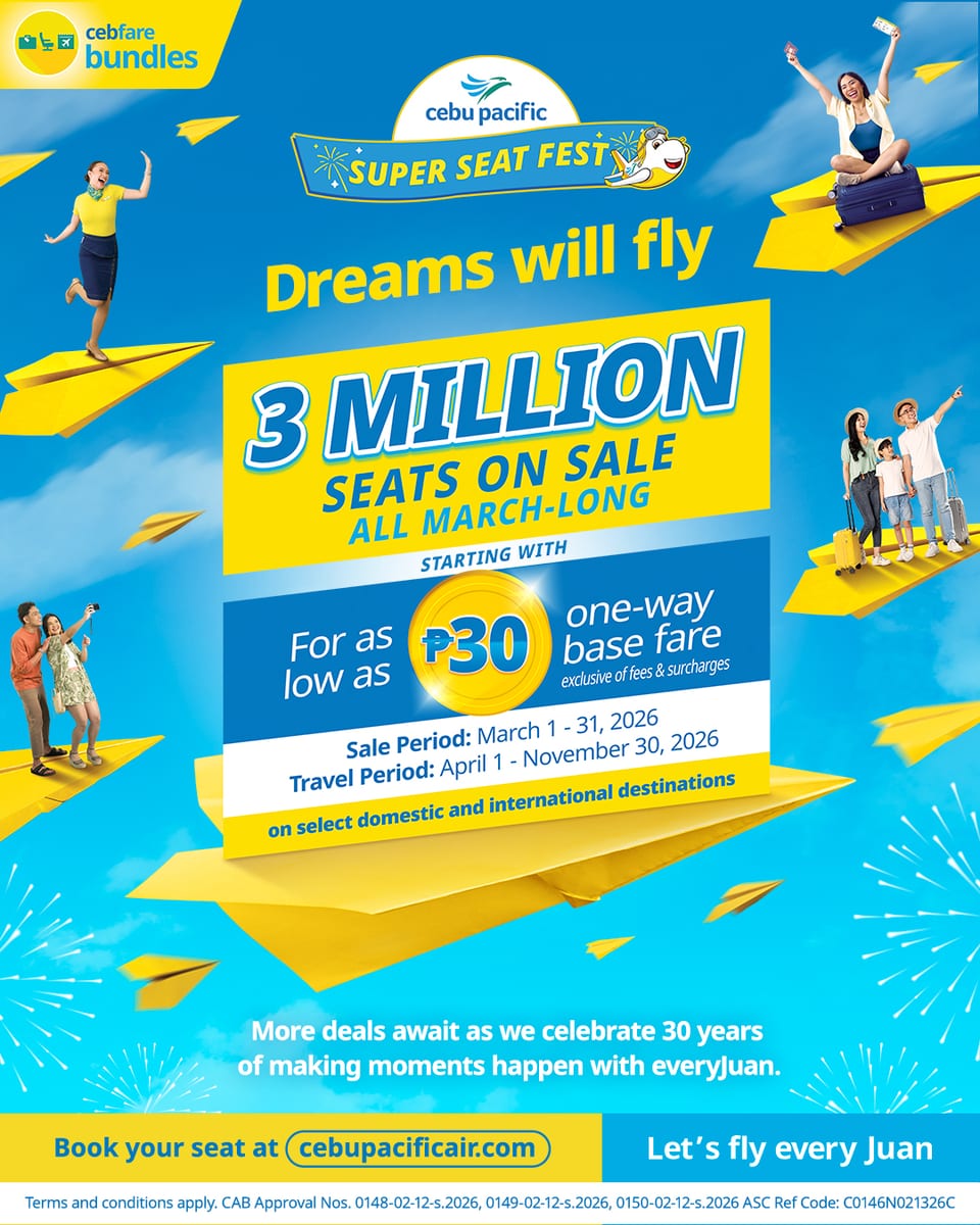 Cebu Pacific P30 seat sale poster